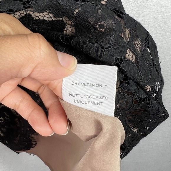 Joie Black Lace Maribeth Mini Dress XS Cap Sleeve Scallop Hem - Picture 9 of 14